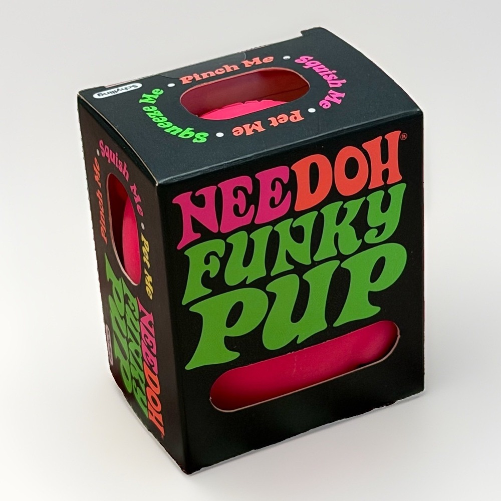 New NEEDOH Funky Pup Puppy DOG Nee Doh Stress Ball SQUISHY Fidget Toy - PINK
